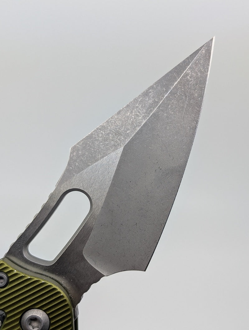 *Consignment* Microtech Stitch RAM-LOK Single Edge Fluted OD Green Apocalyptic Folding Knife