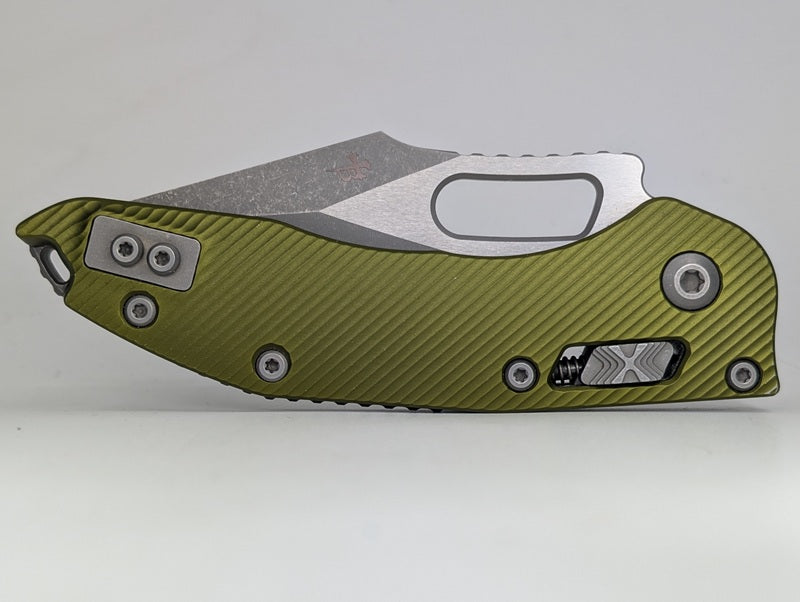 *Consignment* Microtech Stitch RAM-LOK Single Edge Fluted OD Green Apocalyptic Folding Knife