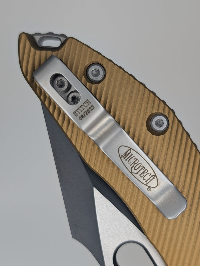 Microtech Stitch RAM-LOK S/E Fluted Tan Folding Knife