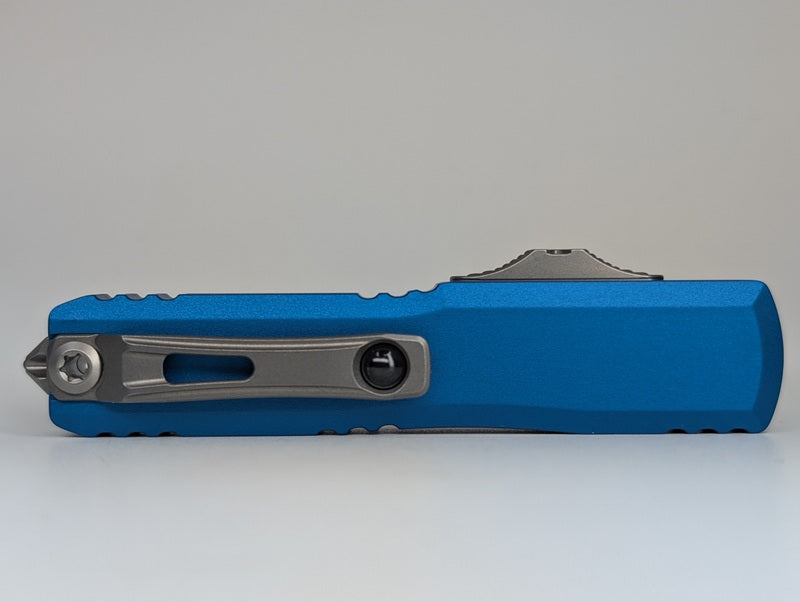 Microtech UTX-70 Gen IV Blue Spartan Apocalyptic Out the Front Knife