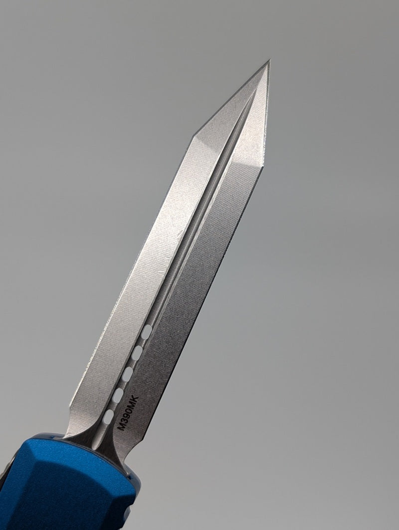 Microtech UTX-70 Gen IV Blue Spartan Apocalyptic Out the Front Knife
