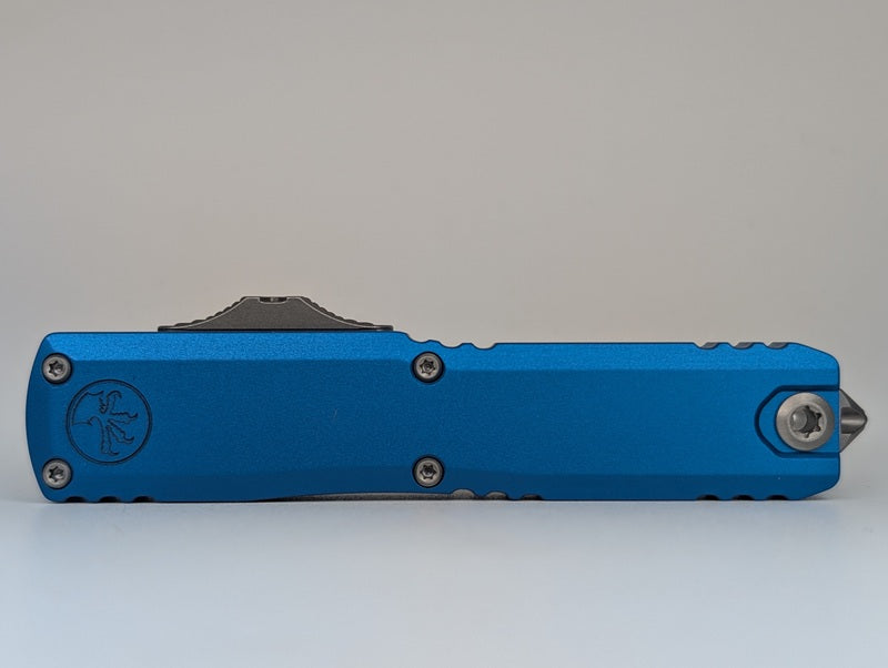Microtech UTX-70 Gen IV Blue Spartan Apocalyptic Out the Front Knife