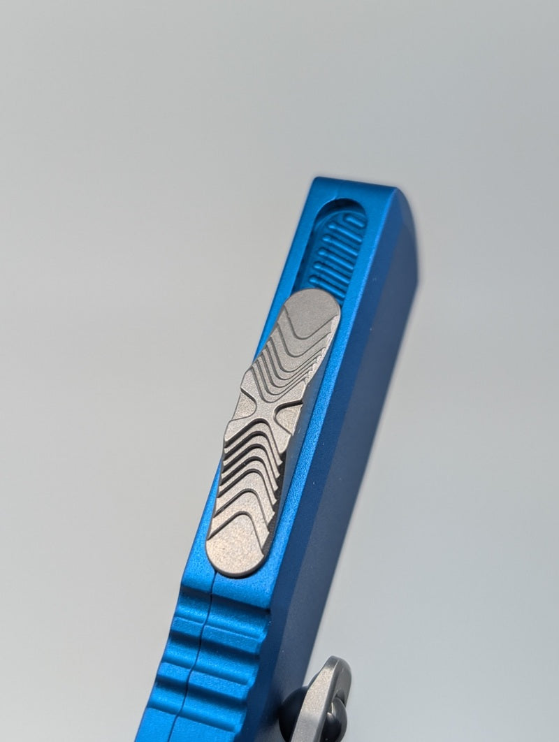 Microtech UTX-70 Gen IV Blue Spartan Apocalyptic Out the Front Knife