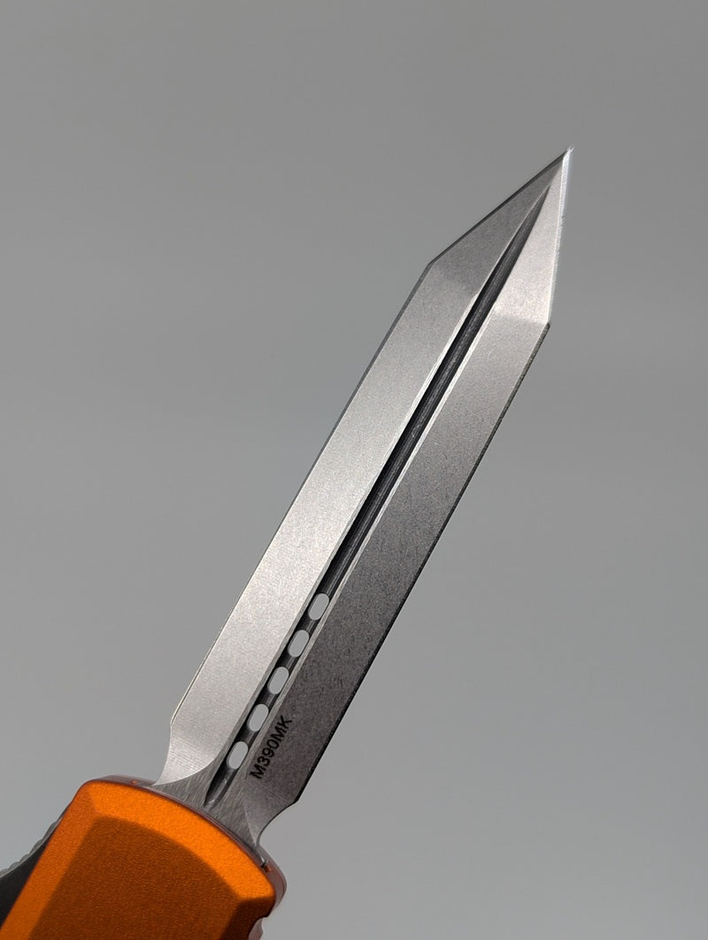 Microtech UTX-70 Gen IV Orange Spartan Stonewash Out the Front Knife