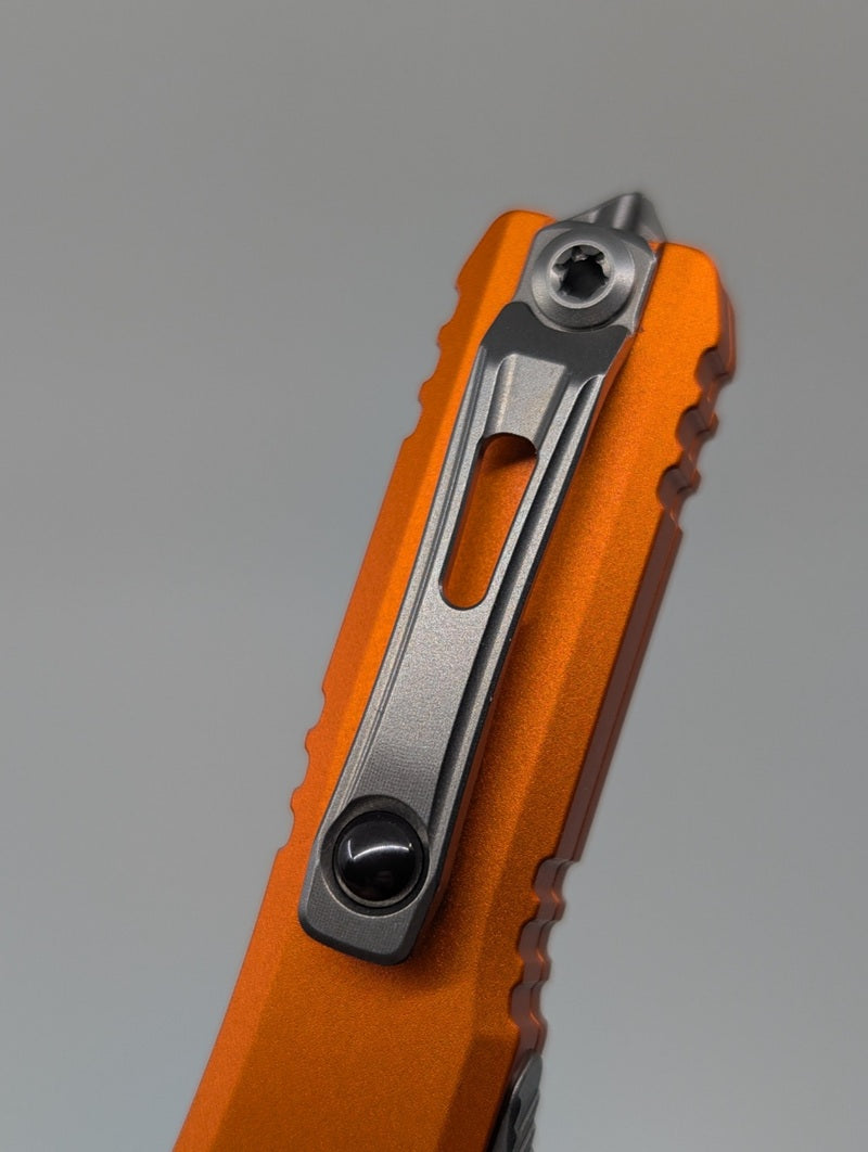 Microtech UTX-70 Gen IV Orange Spartan Stonewash Out the Front Knife