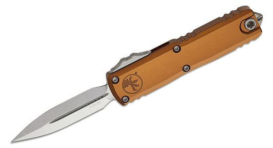 Microtech UTX-85 Gen III D/E Tan Stonewash Out the Front Knife