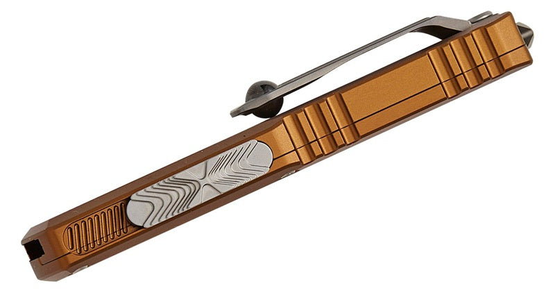 Microtech UTX-85 Gen III D/E Tan Stonewash Out the Front Knife