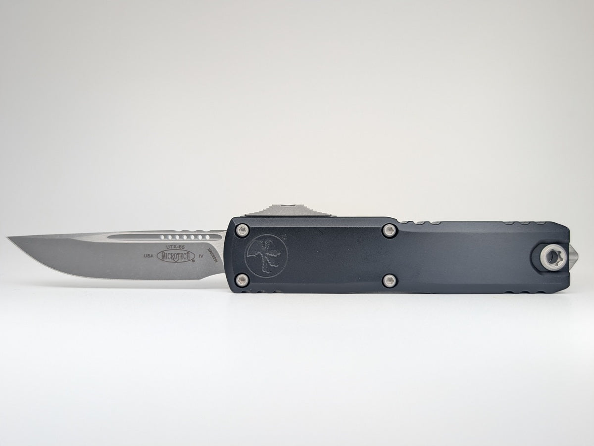 Microtech UTX-85 S/E Gen IV Black Apocalyptic Out the Front Knife
