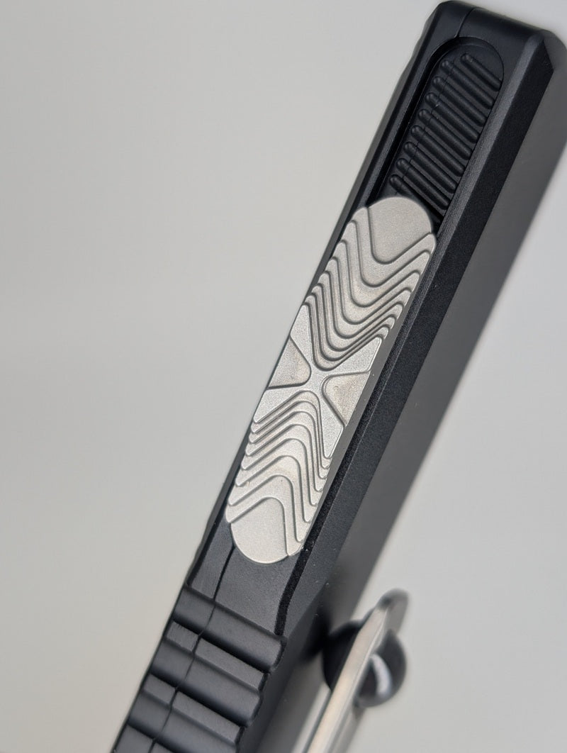 Microtech UTX-85 Gen IV D/E Black Stonewash Full Serrated Out the Front Knife
