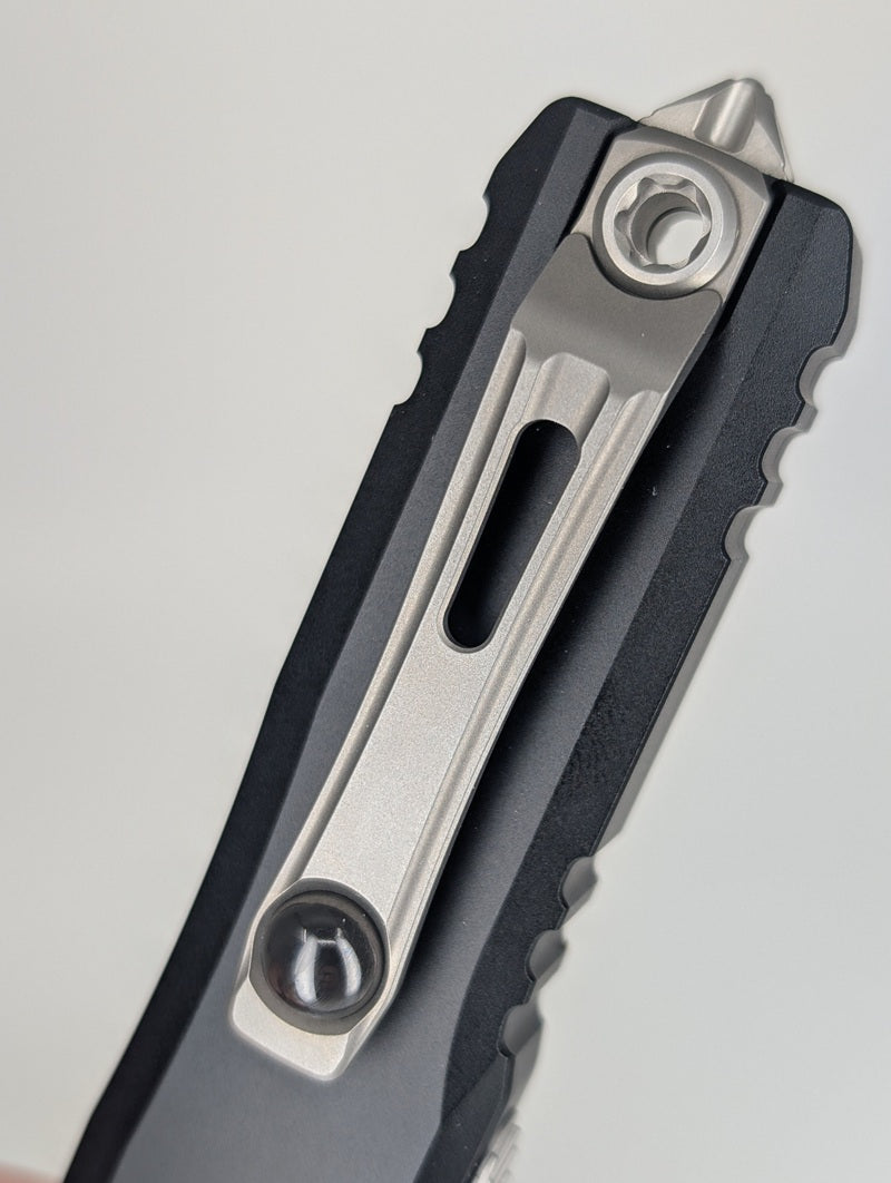 Microtech UTX-85 Gen IV D/E Black Stonewash Full Serrated Out the Front Knife