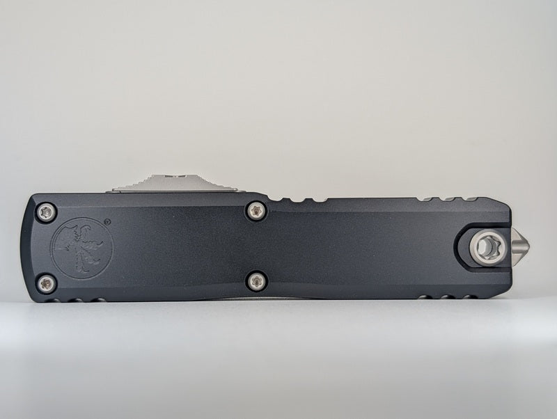 Microtech UTX-85 Gen IV D/E Black Stonewash Partial Serrated Out the Front Knife