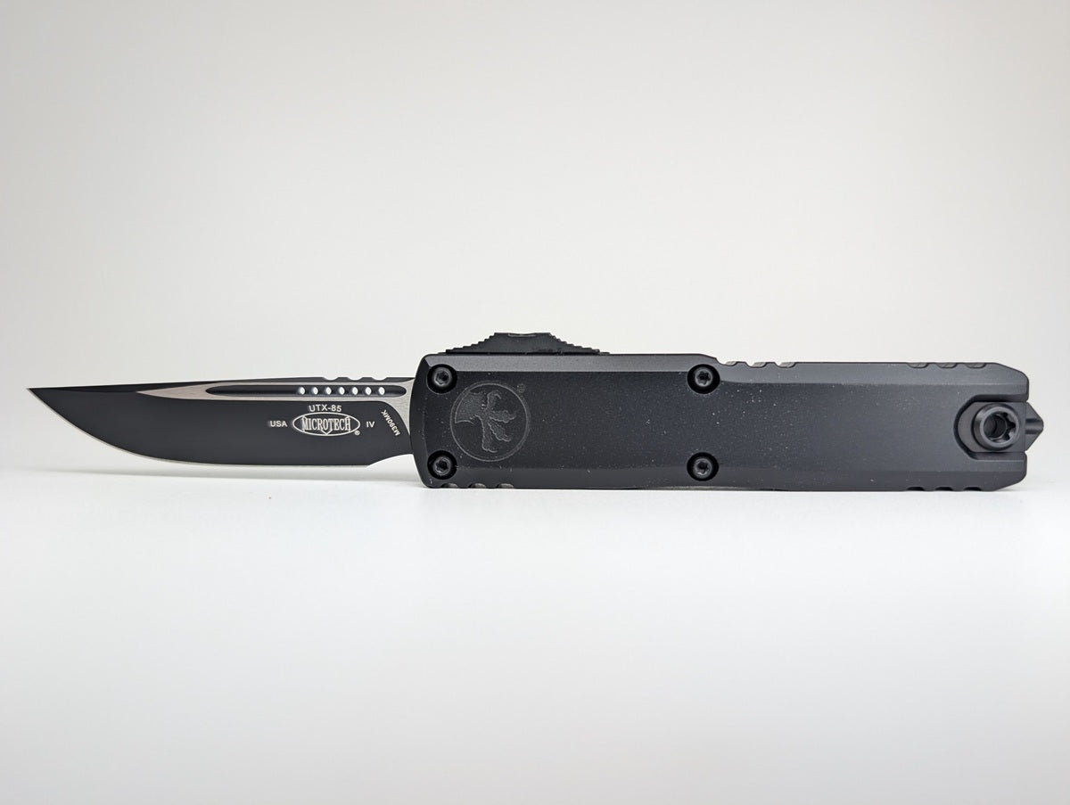 Microtech UTX-85 S/E Gen IV Black Tactical Out the Front Knife
