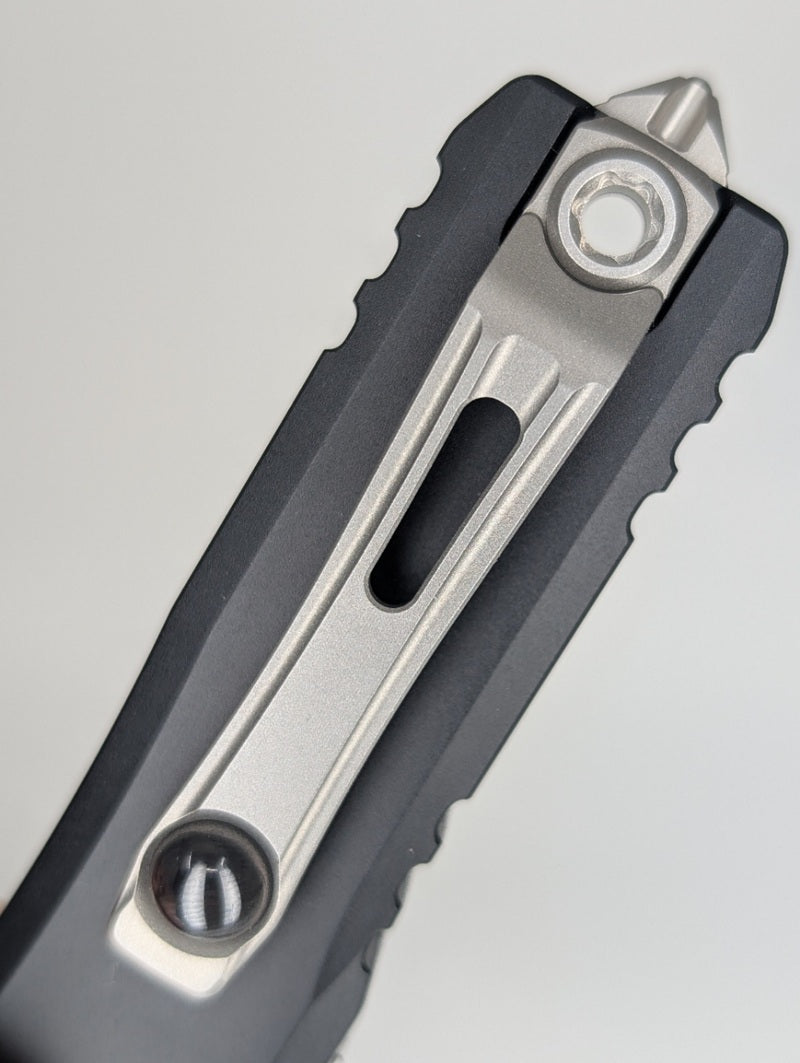 Microtech UTX-85 T/E Gen IV Black Partial Serrated Stonewash Out the Front Knife