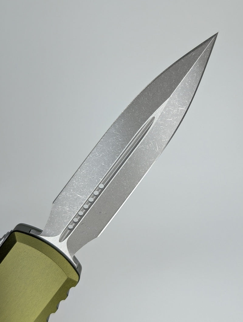 Microtech UTX-85 Gen IV D/E OD Green Apocalyptic Out the Front Knife