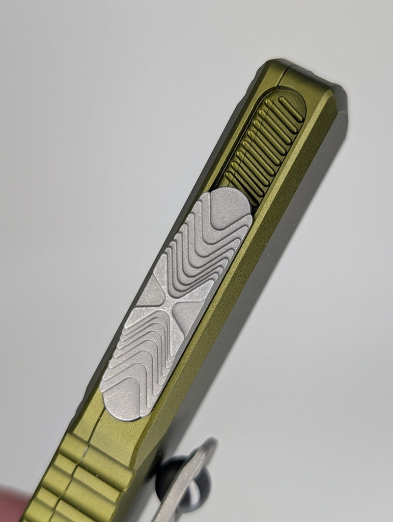 Microtech UTX-85 Gen IV D/E OD Green Apocalyptic Out the Front Knife