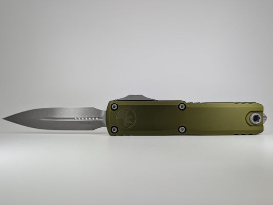 Microtech UTX-85 Gen IV D/E OD Green Apocalyptic Out the Front Knife