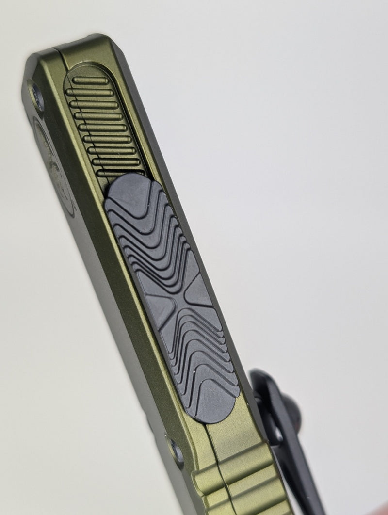 Microtech UTX-85 S/E Gen IV OD Green DLC Out the Front Knife