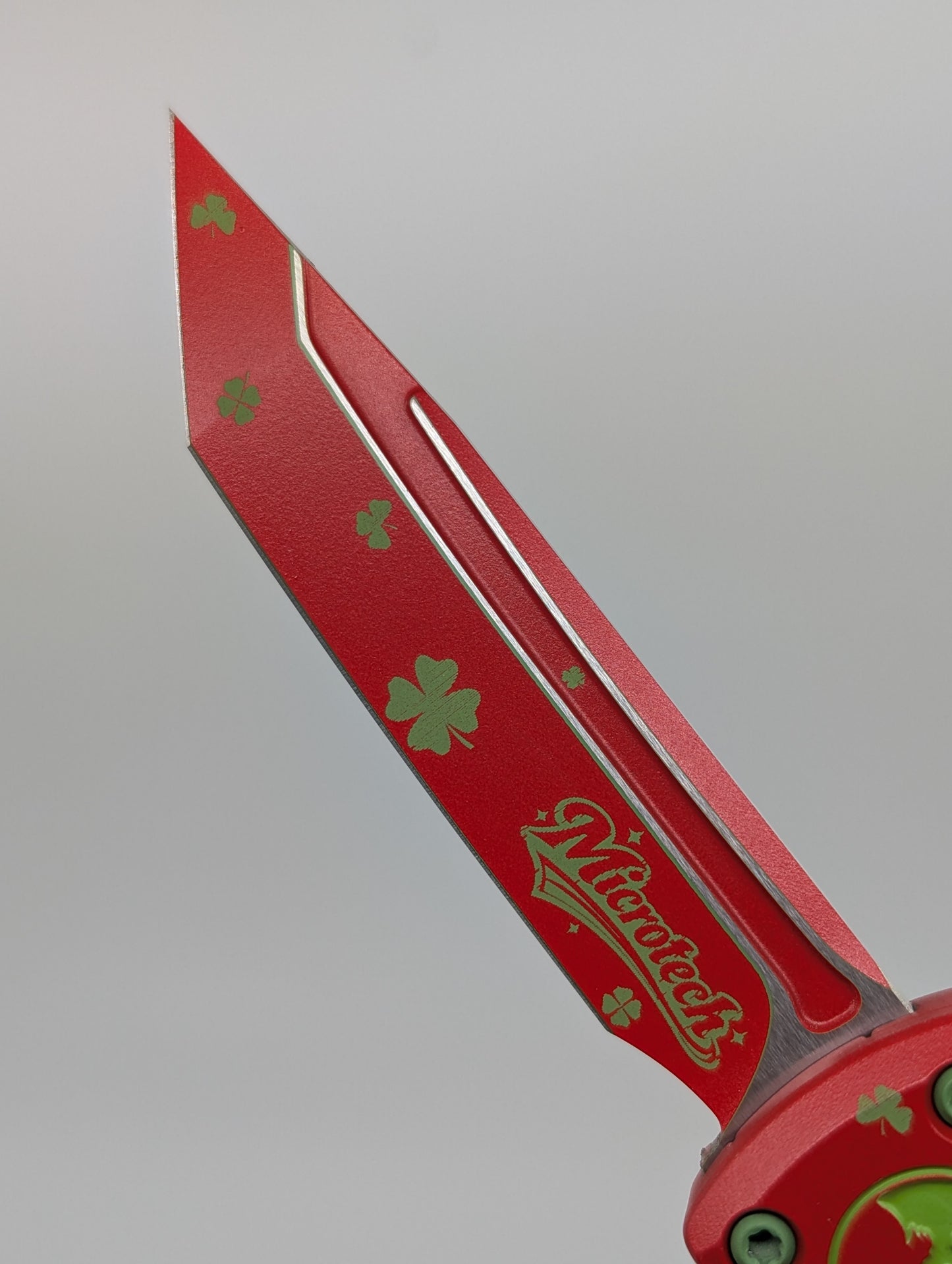 Microtech UTX-85 Gen IV St. Patrick's Day Out the Front Knife