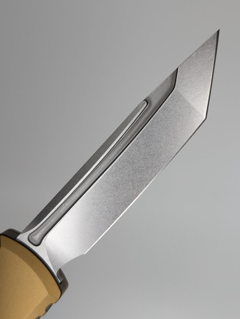 Microtech UTX-85 T/E Gen IV Tan Stonewash Out the Front Knife