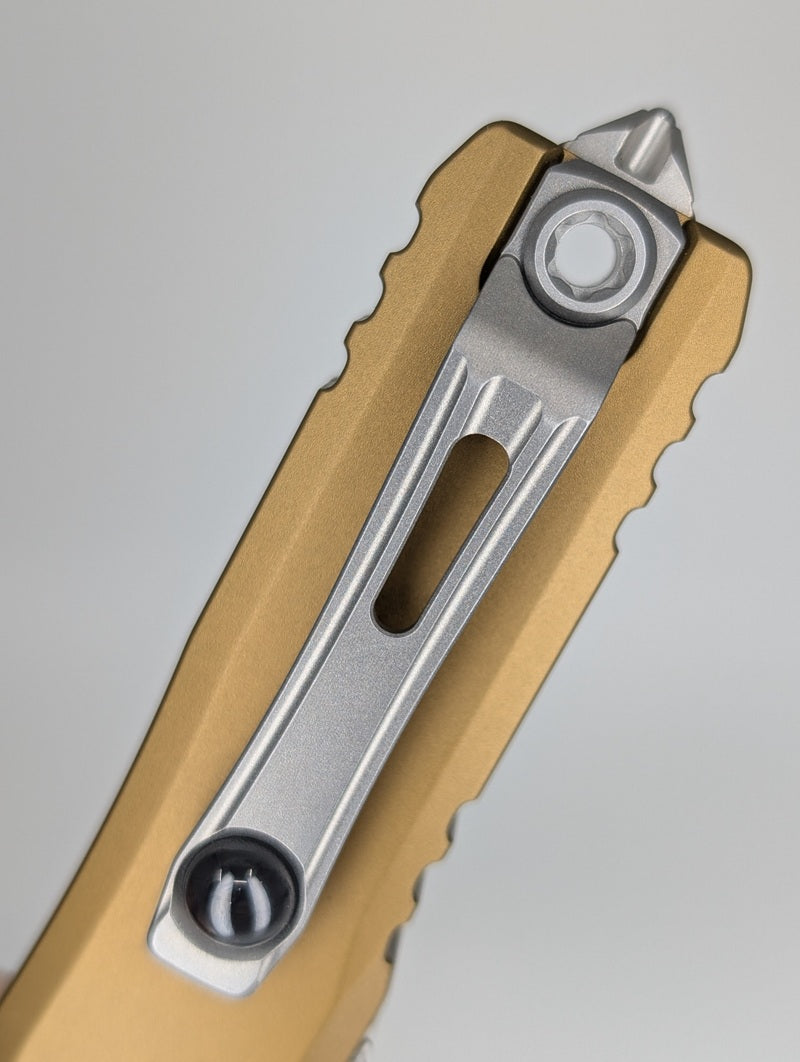 Microtech UTX-85 T/E Gen IV Tan Stonewash Out the Front Knife