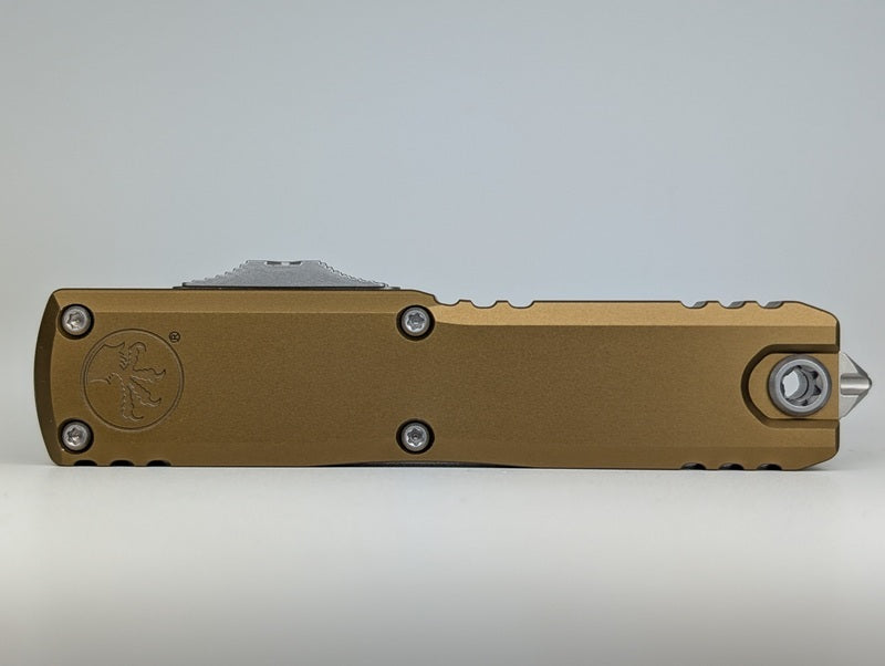Microtech UTX-85 T/E Gen IV Tan Stonewash Out the Front Knife