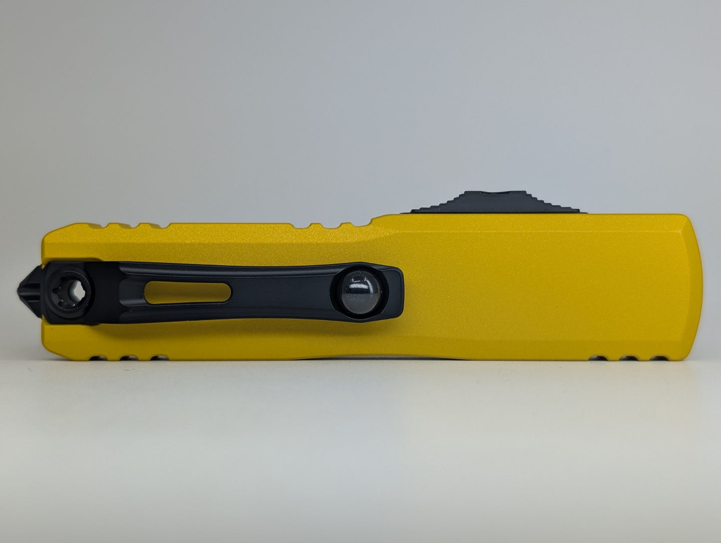 Microtech UTX-85 Gen IV Yellow DLC Black Out the Front Knife