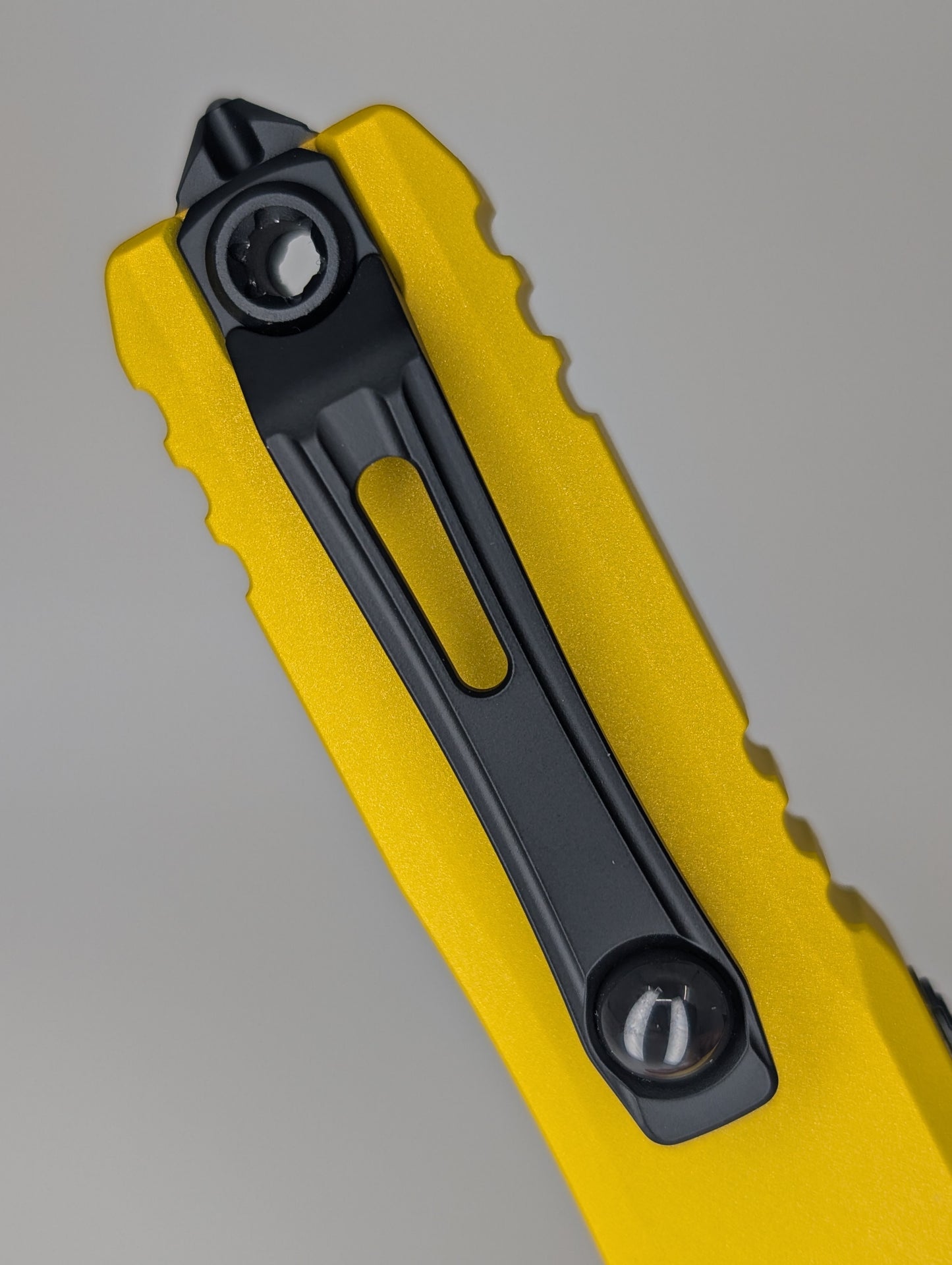 Microtech UTX-85 Gen IV Yellow DLC Black Out the Front Knife