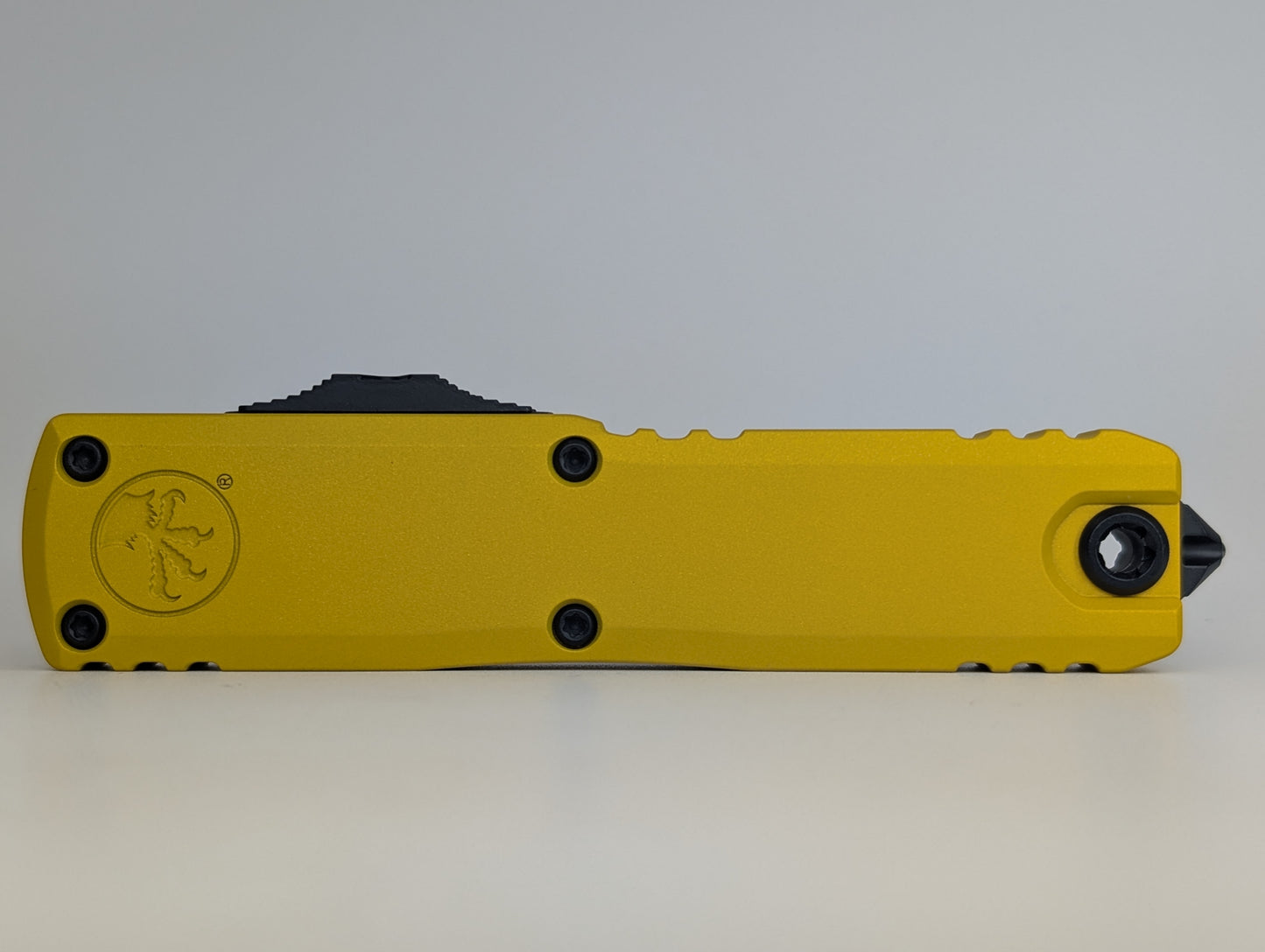 Microtech UTX-85 Gen IV Yellow DLC Black Out the Front Knife