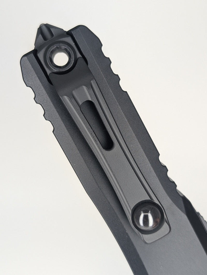 Microtech UTX-85 T/E Gen IV Black Tactical Partial Serrated Out the Front Knife