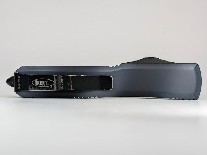 *Consignment* Microtech Ultratech Black & Grey Cerakote Out the Front Knife