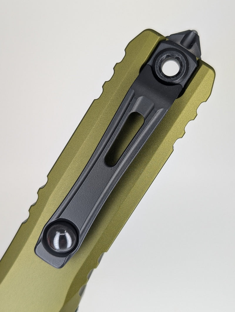 Microtech Ultratech D/E Gen IV OD Green DLC Black Out the Front Knife