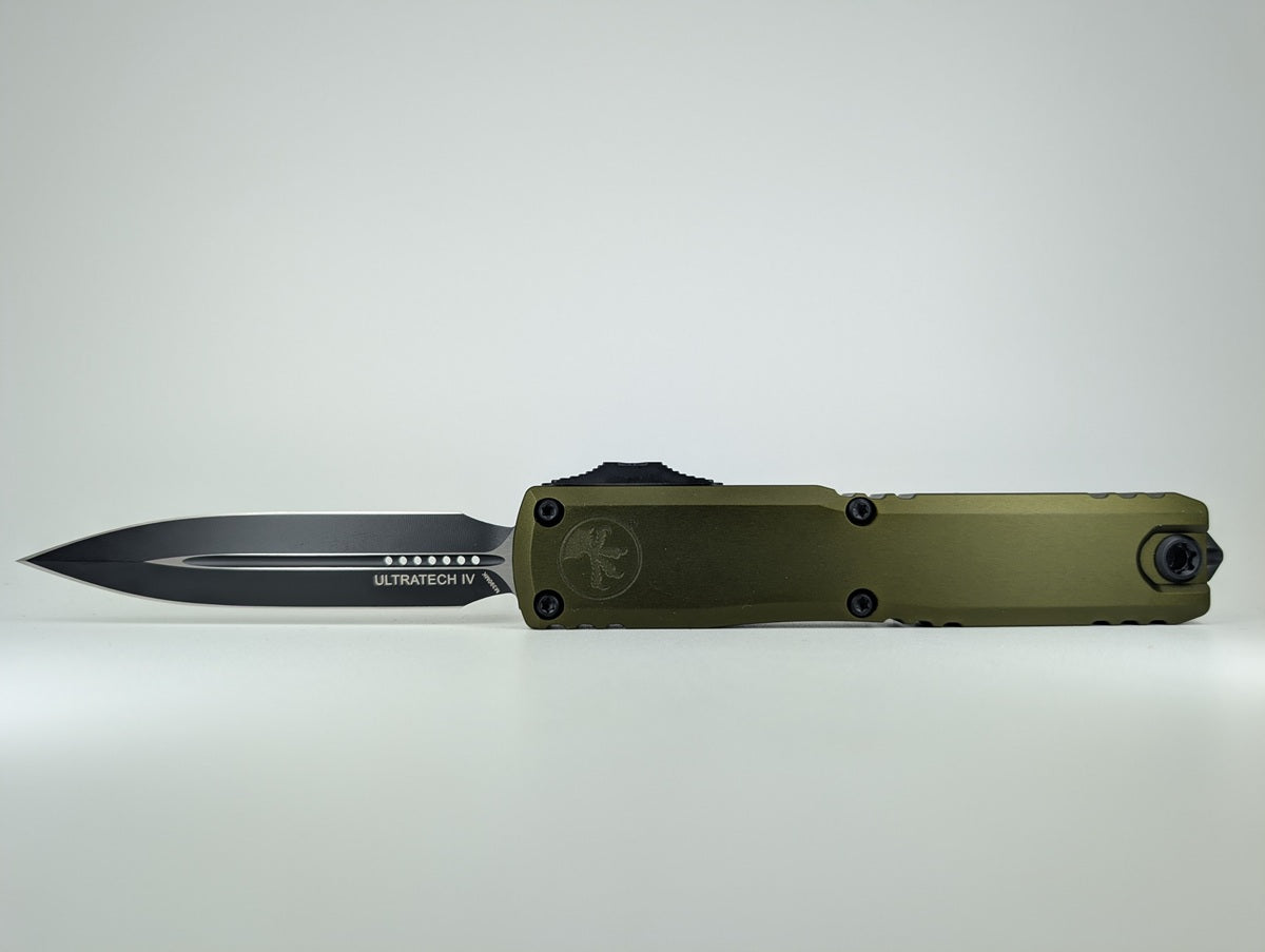 Microtech Ultratech D/E Gen IV OD Green DLC Black Out the Front Knife