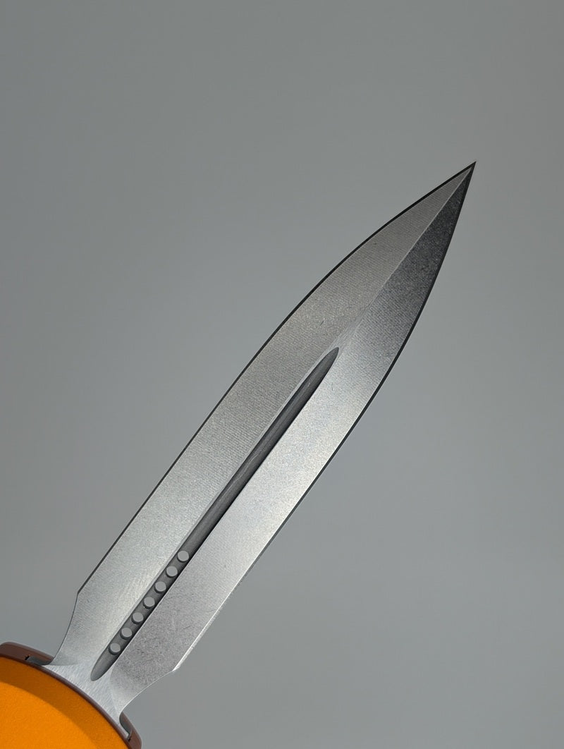 Microtech Ultratech D/E Gen IV Orange Stonewash Out the Front Knife