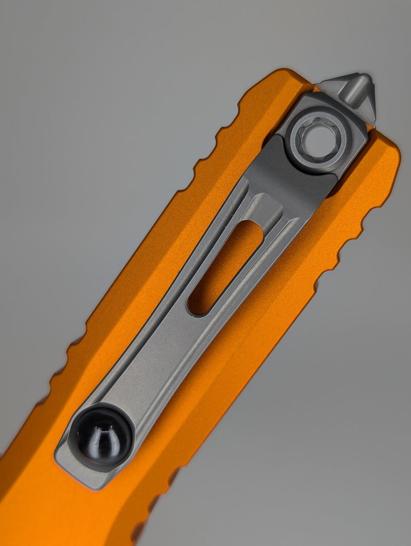 Microtech Ultratech D/E Gen IV Orange Stonewash Out the Front Knife