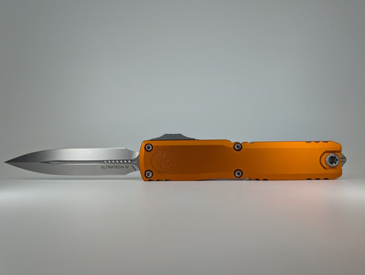 Microtech Ultratech D/E Gen IV Orange Stonewash Out the Front Knife
