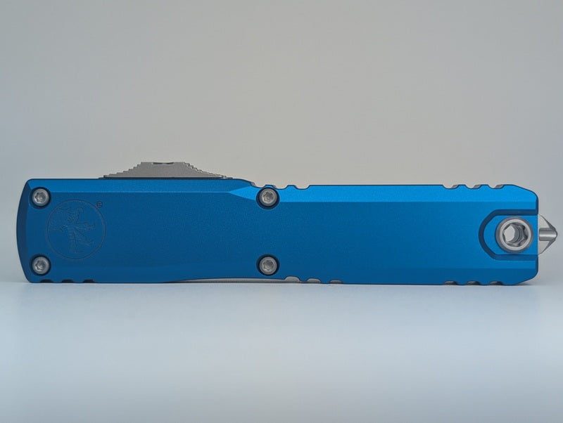 Microtech Ultratech Single Edge Gen IV Blue Stonewash Out the Front Knife
