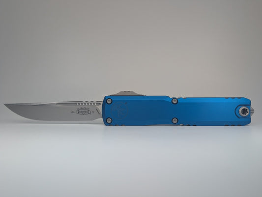 Microtech Ultratech Single Edge Gen IV Blue Stonewash Out the Front Knife