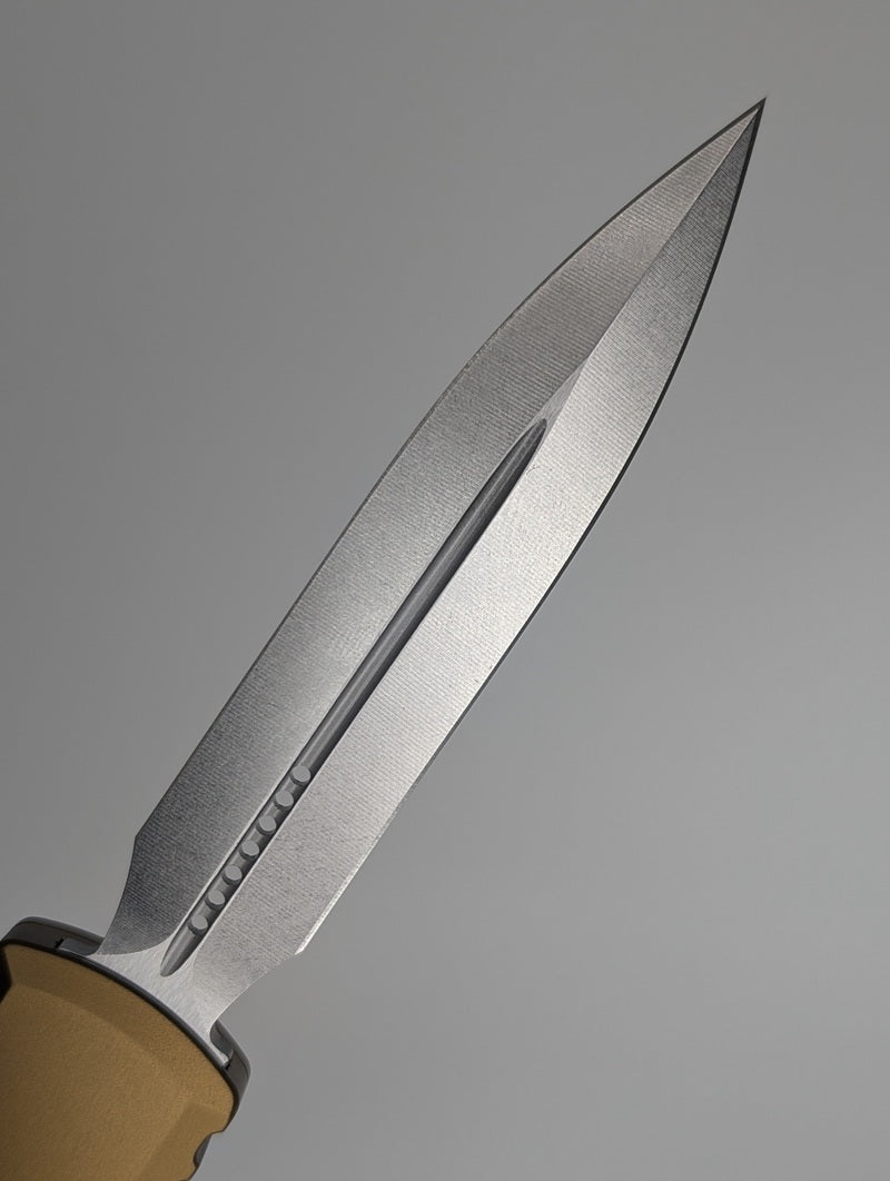 Microtech Ultratech D/E Gen IV Tan Stonewash Out the Front Knife