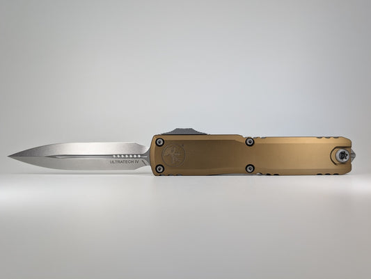 Microtech Ultratech D/E Gen IV Tan Stonewash Out the Front Knife