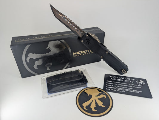 Microtech Signature Select Ultratech ZBP Coppermai Damascus Hellhound Out the Front Knife