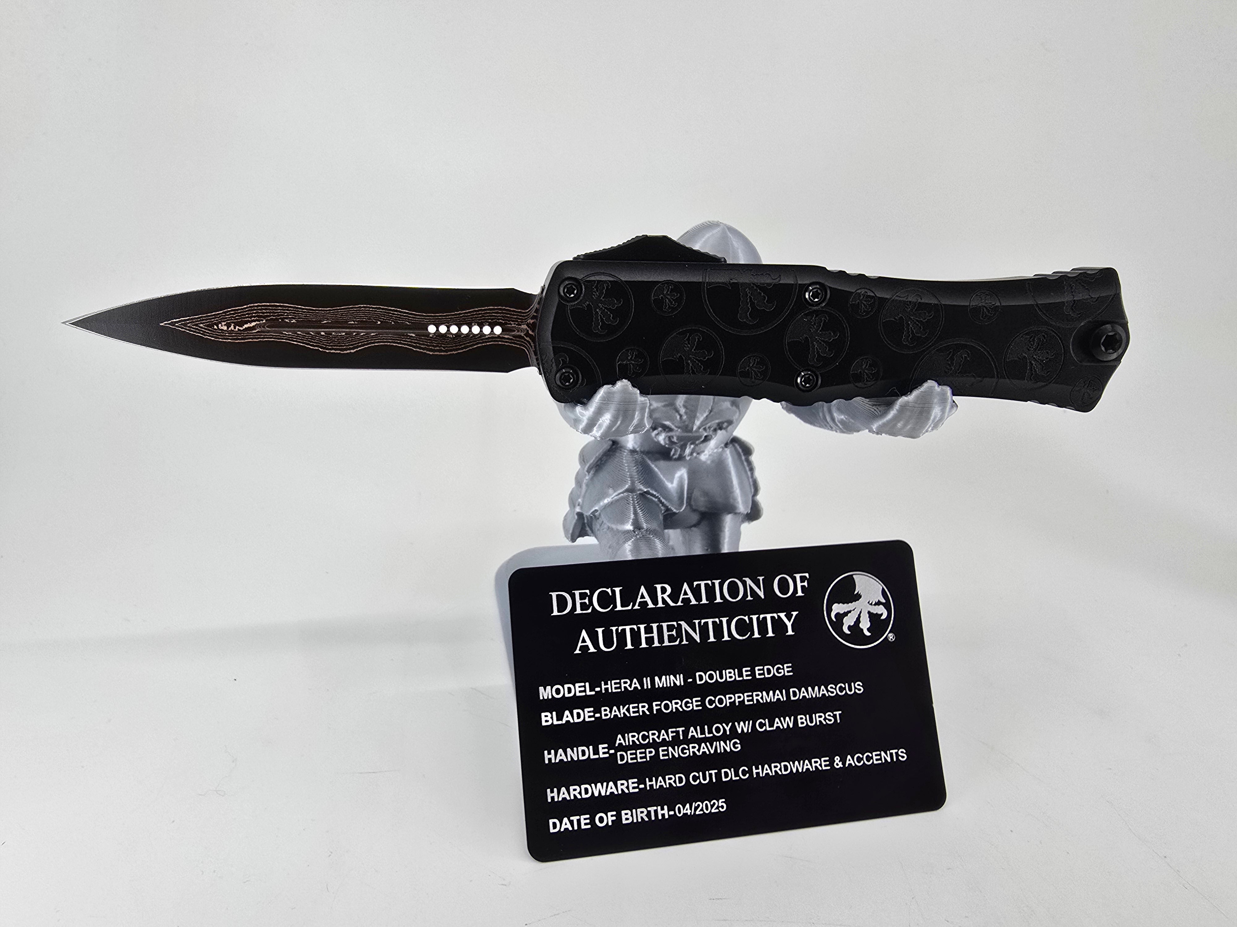 Microtech Hera II Mini D/E Marfione Select Baker Forge Coppermai Damas ...