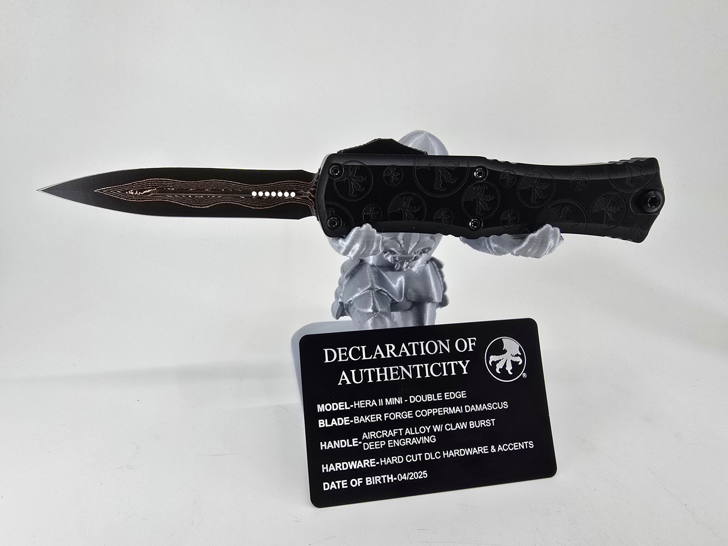 Microtech Mini Hera 2 Marfione Select Baker Ford Coppermai Damascus 