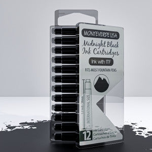 Monteverde 12pk Ink Cartridges Fits most Fountain Pens