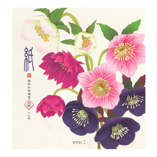 Midori Letter Pad 149 Four Designs Christmas Rose