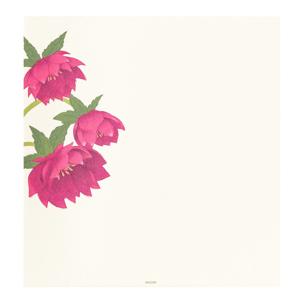 Midori Letter Pad 149 Four Designs Christmas Rose