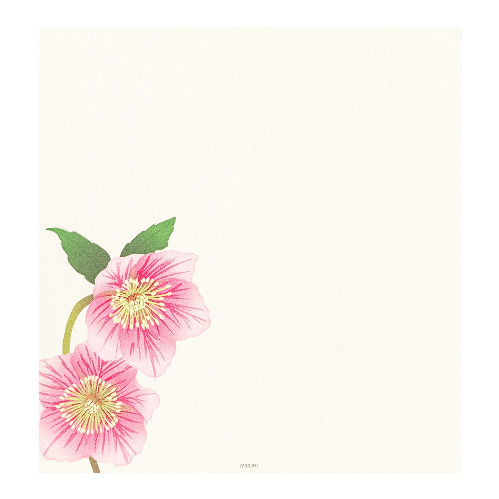 Midori Letter Pad 149 Four Designs Christmas Rose