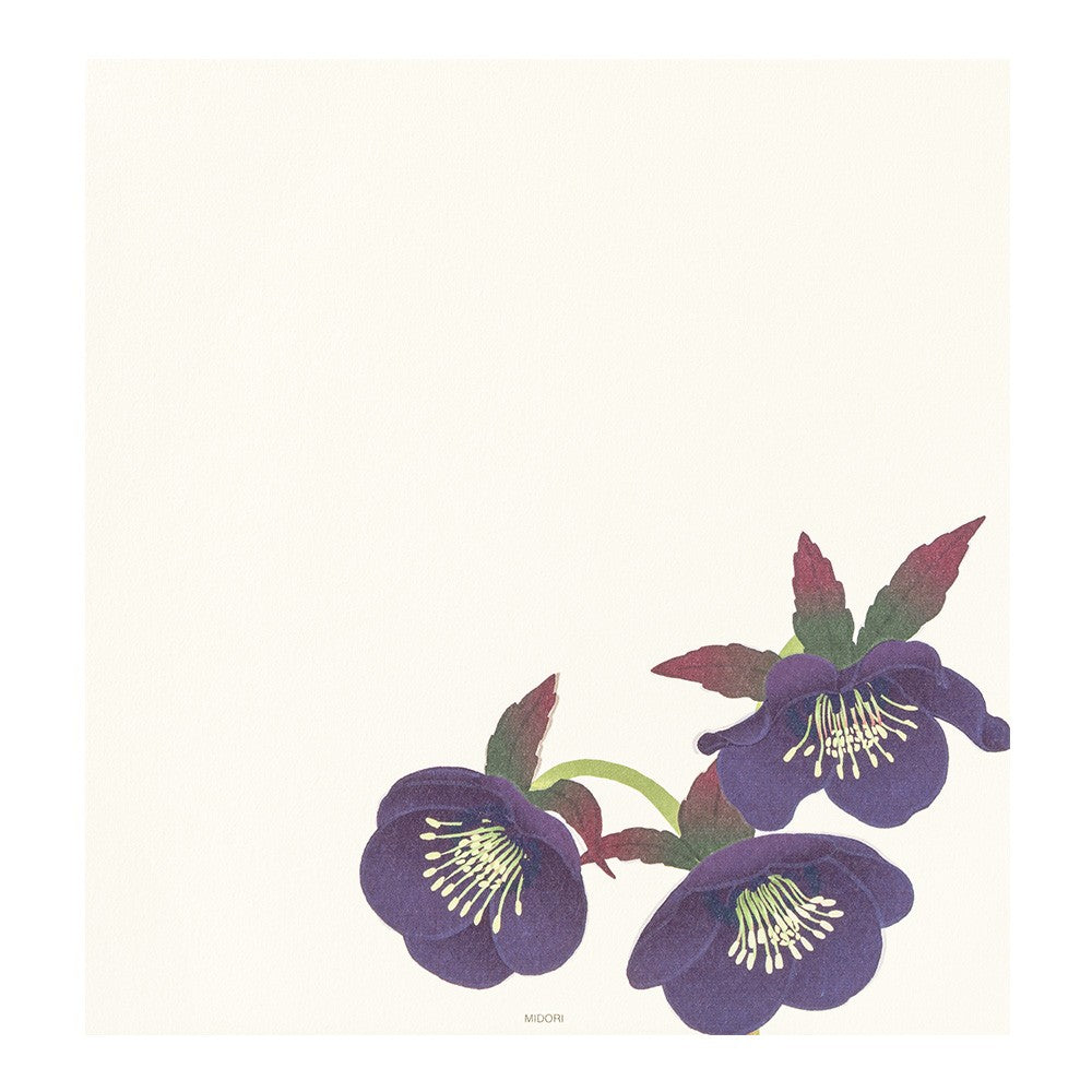 Midori Letter Pad 149 Four Designs Christmas Rose