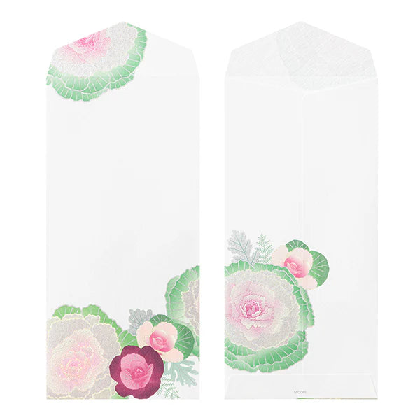 Midori Envelopes - Silk-printing Flowering Kale Wreath