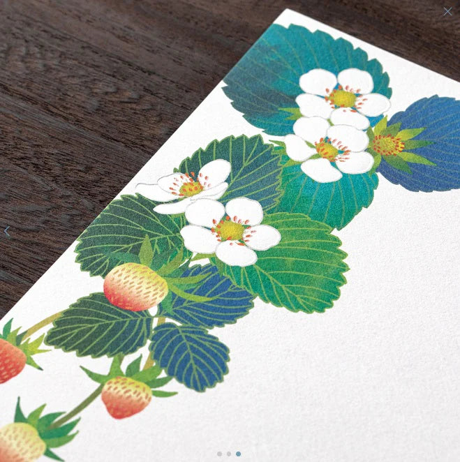 Midori Letter Pad - Foil Stamping Strawberry