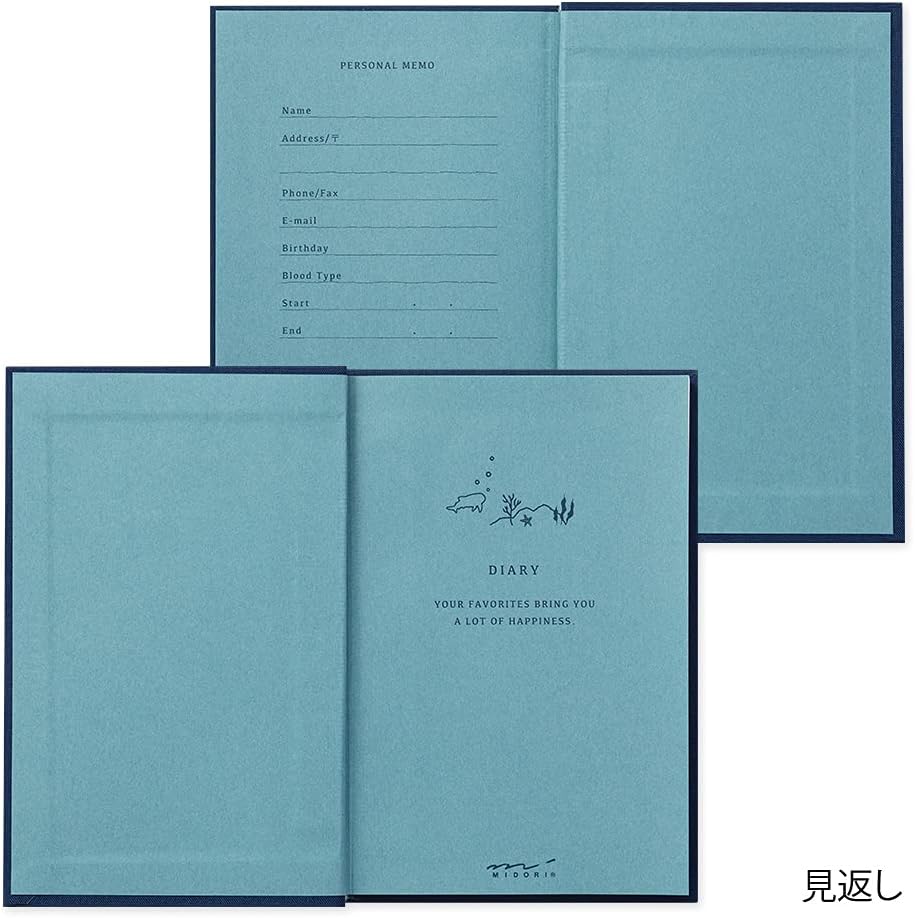Midori 1 Year Diary/Journal with Embroidered Bookmark